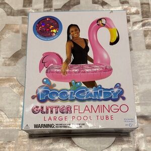 Glitter Flamingo Large Pool Tube - Pink
